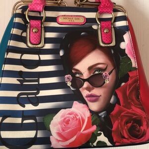 Women’s Nicole Lee Y2k rare artsy Unique USA clutch handbag purse